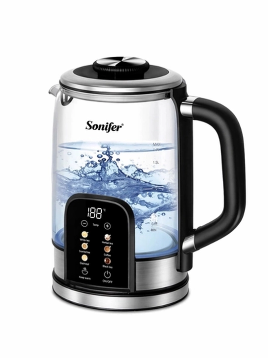 Электрический чайник Sonifer SF-2142 стеклянный сенсорный черный 1,7 л