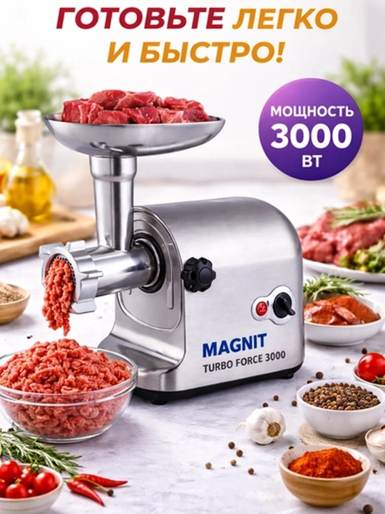 Электрическая мясорубка MAGNIT 3000 Вт - 