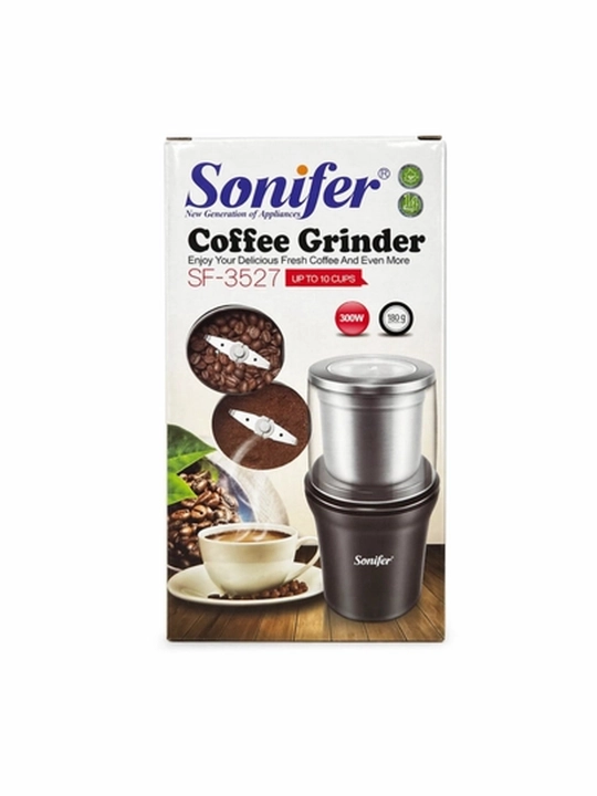Кофемолка Sonifer SF-3527 электрическая, чёрная, 180 г, 300 Вт