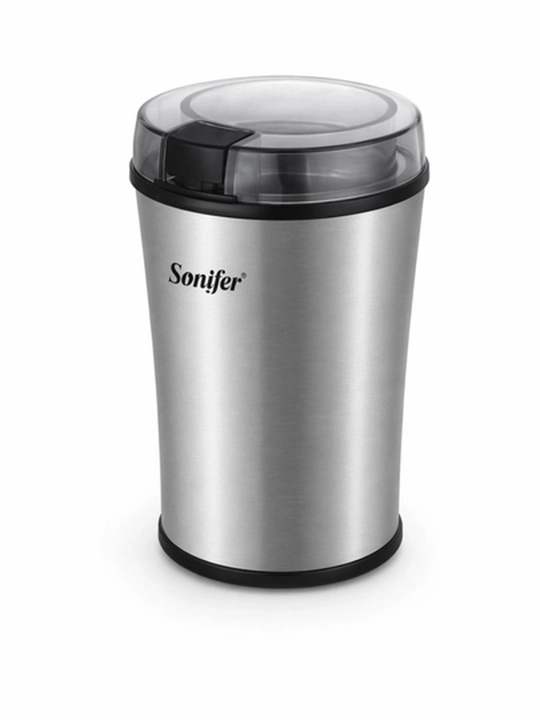 Кофемолка Sonifer SF-3583 электрическая 160 Вт, серебристо-черная, компактная модель