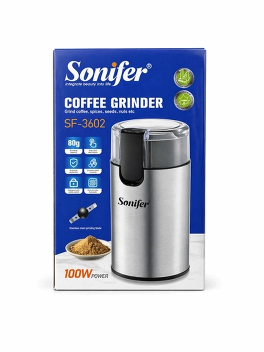 Кофемолка Sonifer SF-3602 электрическая, 80 г, черная