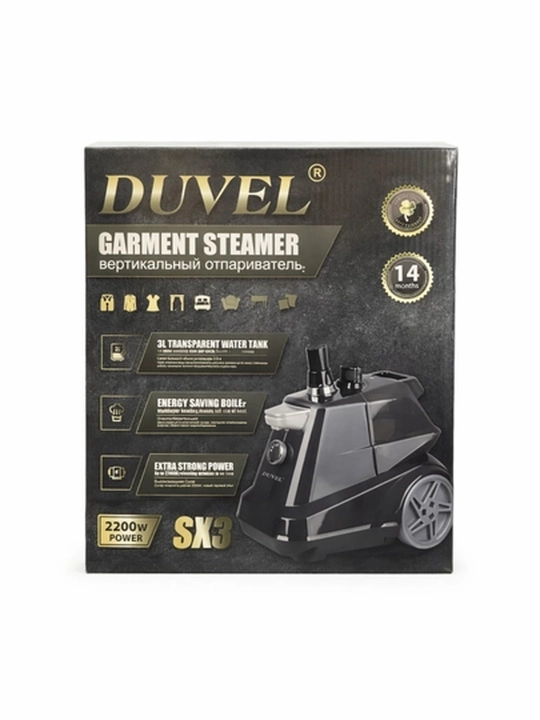 Отпариватель Duvel SX3, паровой утюг для одежды, 2200W, бело-черный