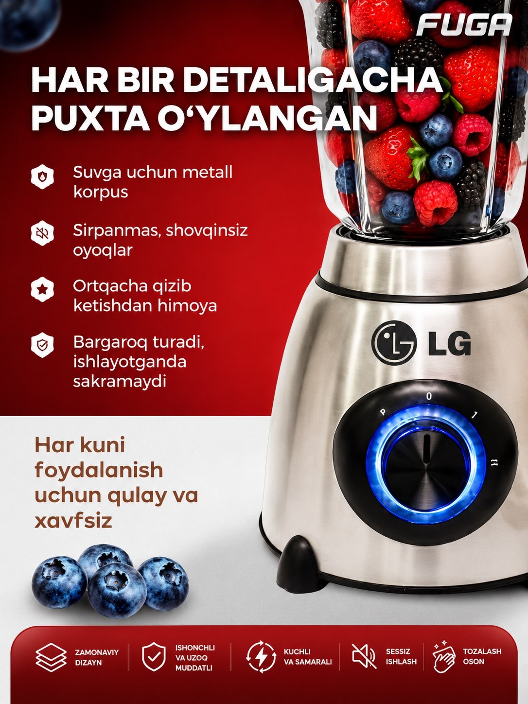 LG statsionar blenderi, qahva maydalagich, chopper, mikser