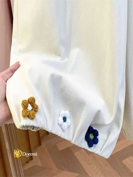 Ayollar uchun balon keng shim, rezinkali bel, gulli bezakli, S–3XL