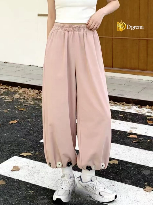 Ayollar uchun balon keng shim, rezinkali bel, gulli bezakli, S–3XL