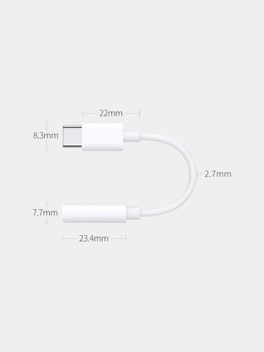 Samsung va iPhone uchun Type-C dan AUX portiga ulangan universal audio adapter