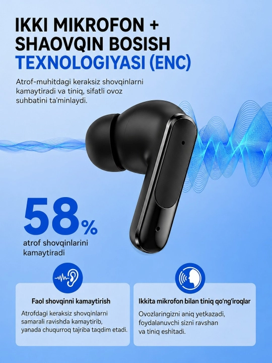Беспроводные Bluetooth наушники E100 TWS с Bluetooth 5.3 и кейсом