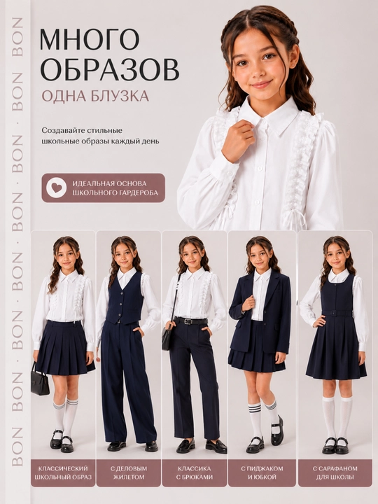 Школьная кофта для девочек, белая кофта, школьная форма, блузка для девочки, кофта для школы