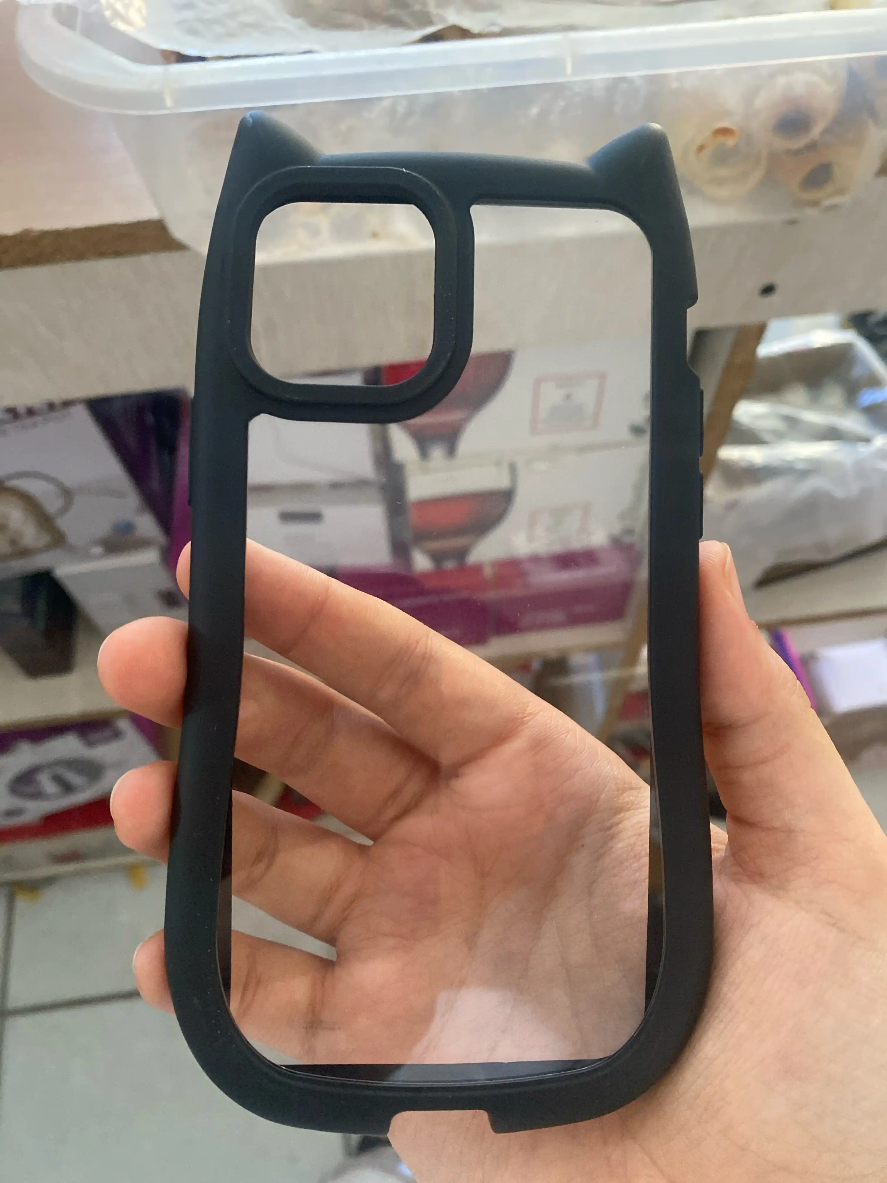 Прозрачный 3D чехол с кошачьими ушками для IPhone X,XR,XS,11,12,13,14,15,16,17/18 Pro Max