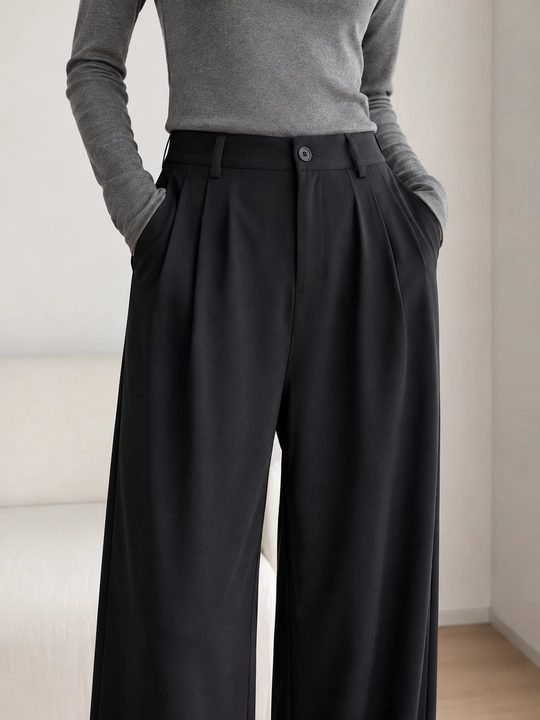 Ayollar palazzo shimi, keng, baland belli, klassik uslubda — ELLY FASHION