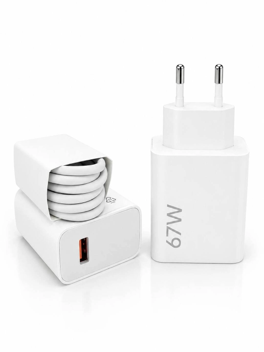 Xiaomi Turbo Max% zaryadlovchi adapter 33W/45W/67W/90W/120W, USB-A, Type-C kabel bilan