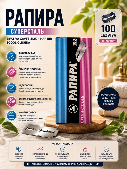 RAPIRA «Суперсталь» — 10 лезвий - 