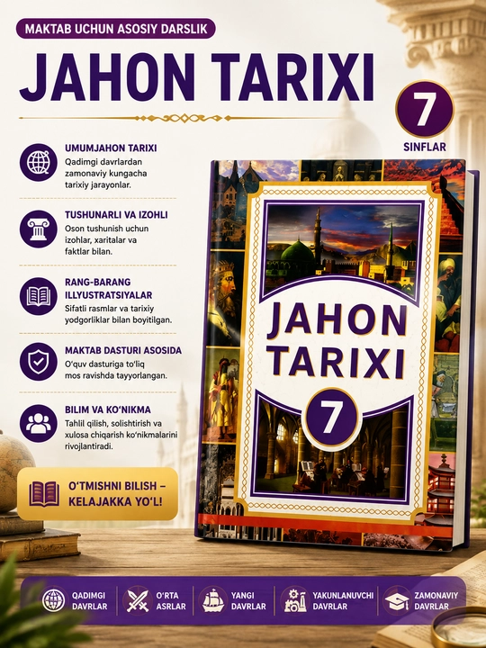 Jahon tarixi, 7-sinf, A5 format - 