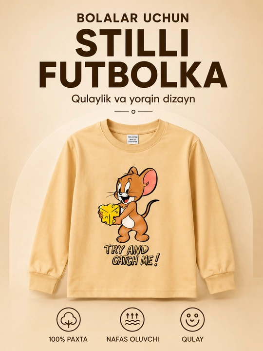 Bolalar uchun baxor va kuzgi futbolka - 
