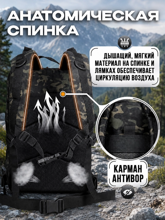 Рюкзак тактический, мужской дорожный, для военных, туристический рюкзак, военная сумка