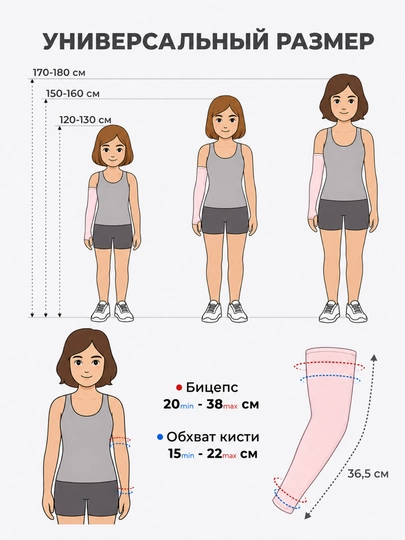 Quyoshdan himoyalovchi yenglar, fitnes uchun, uniseks