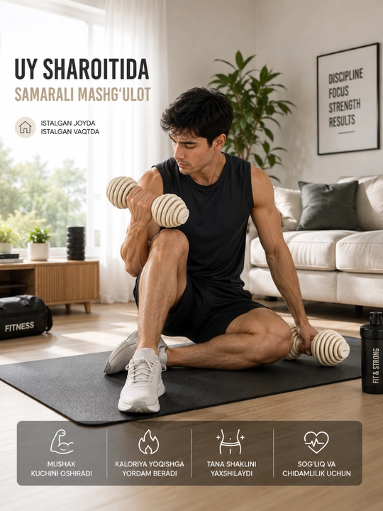 Gantellar to‘plami 3 kg dan 2 dona, jami 6 kg, uy va fitnes mashqlari uchun