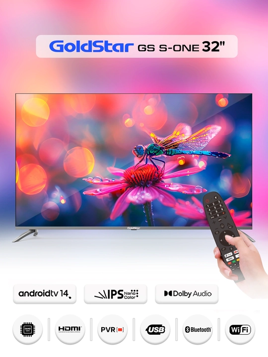Aqlli ramkasiz televizor GOLDSTAR 32" HD / 43"FULL HD GS S-ONE, Android 14 - 