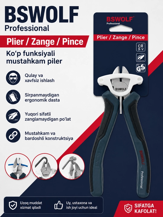 BSWOLF Professional ko‘p funksiyali mustahkam piler - 