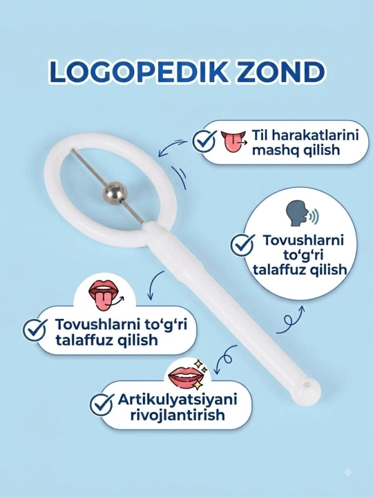 Logopedik zond, til massaji uchun zondlar, logopedik massajer,logoped,logo