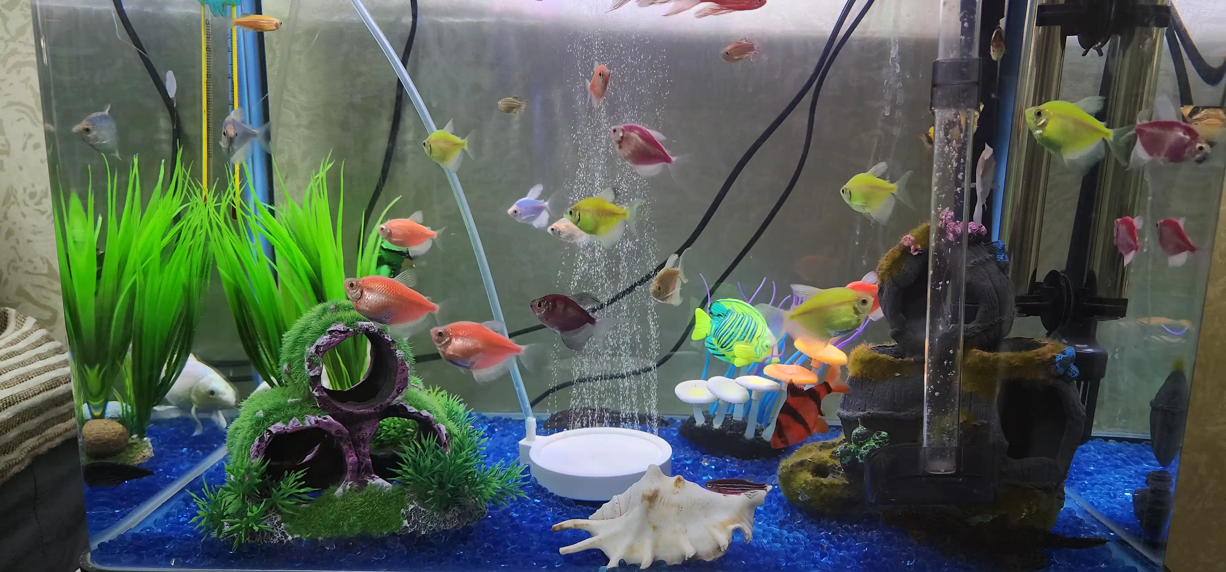 Akvarium aeratori, tosh, 90 mm, kislorod va pufaklar uchun nano havo purkagich