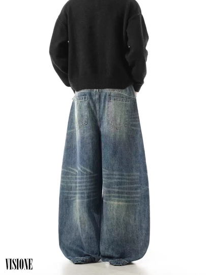 Keng baggi jinsi ETHER, erkaklar va ayollar va o‘smirlar uchun, S-XL o‘lchamlari