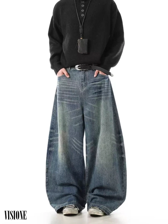 Keng baggi jinsi ETHER, erkaklar va ayollar va o‘smirlar uchun, S-XL o‘lchamlari