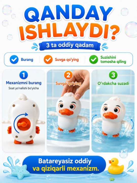 Bolalar bilan suzish uchun qiziqarli va rangli suzuvchi o'yinchoqlar