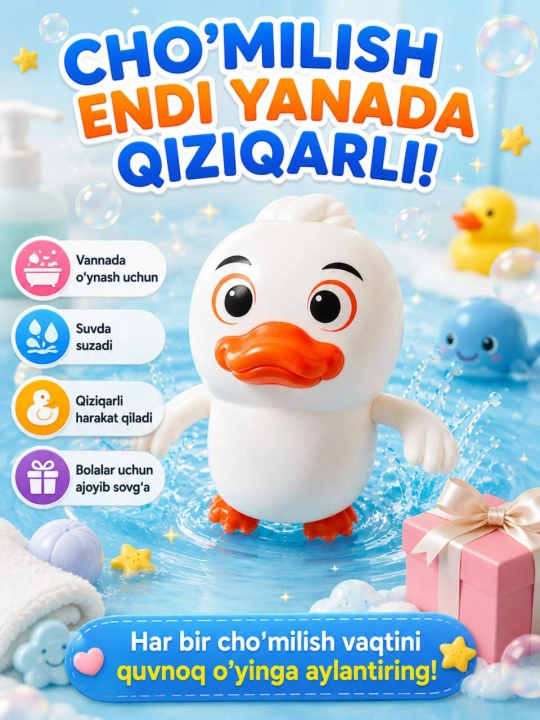 Bolalar bilan suzish uchun qiziqarli va rangli suzuvchi o'yinchoqlar