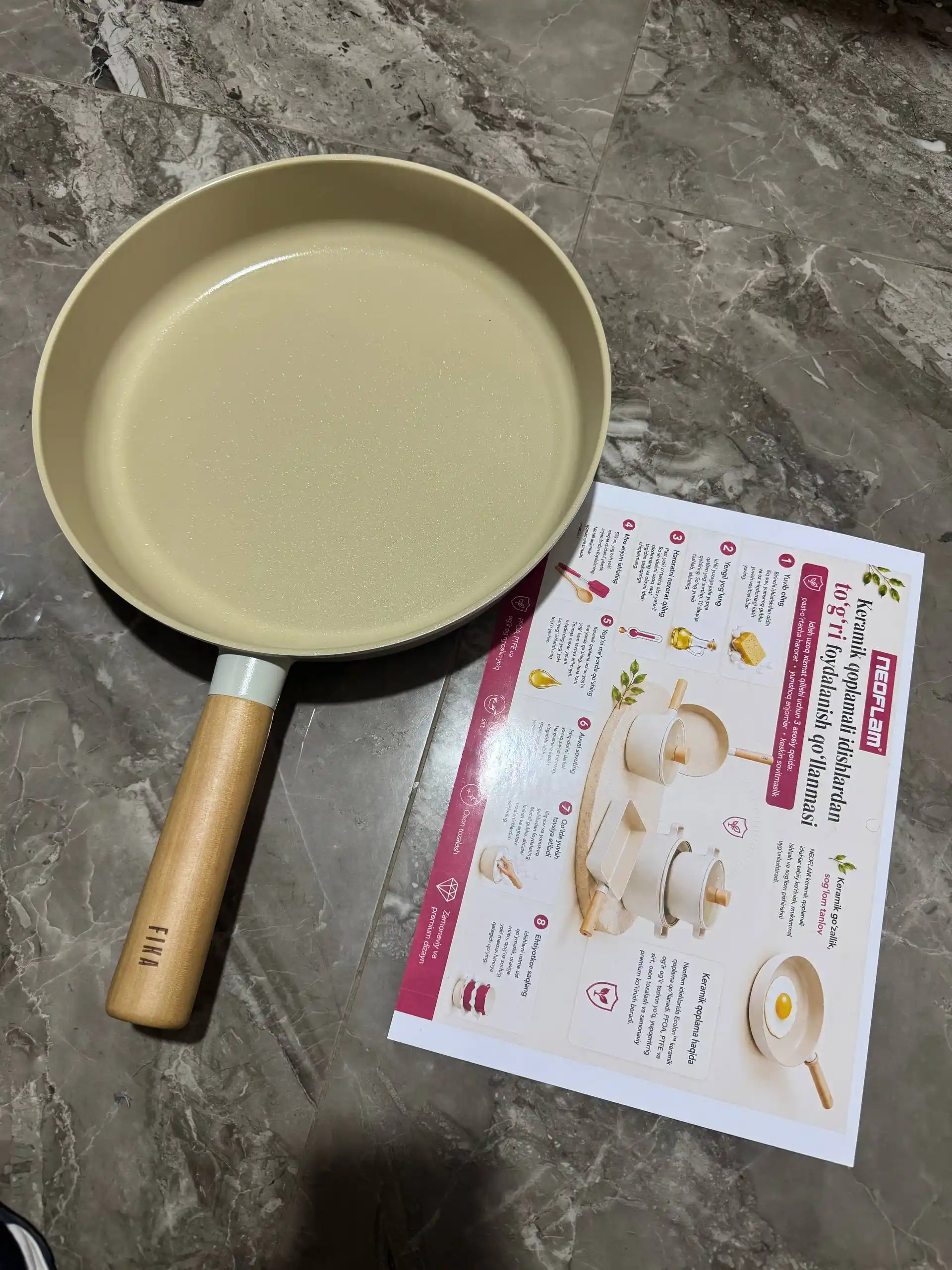 NEOFLAM FIKA Quyma alyuminiy tovalar to‘plami 24–26 sm, induksion taglik, keramika qoplama