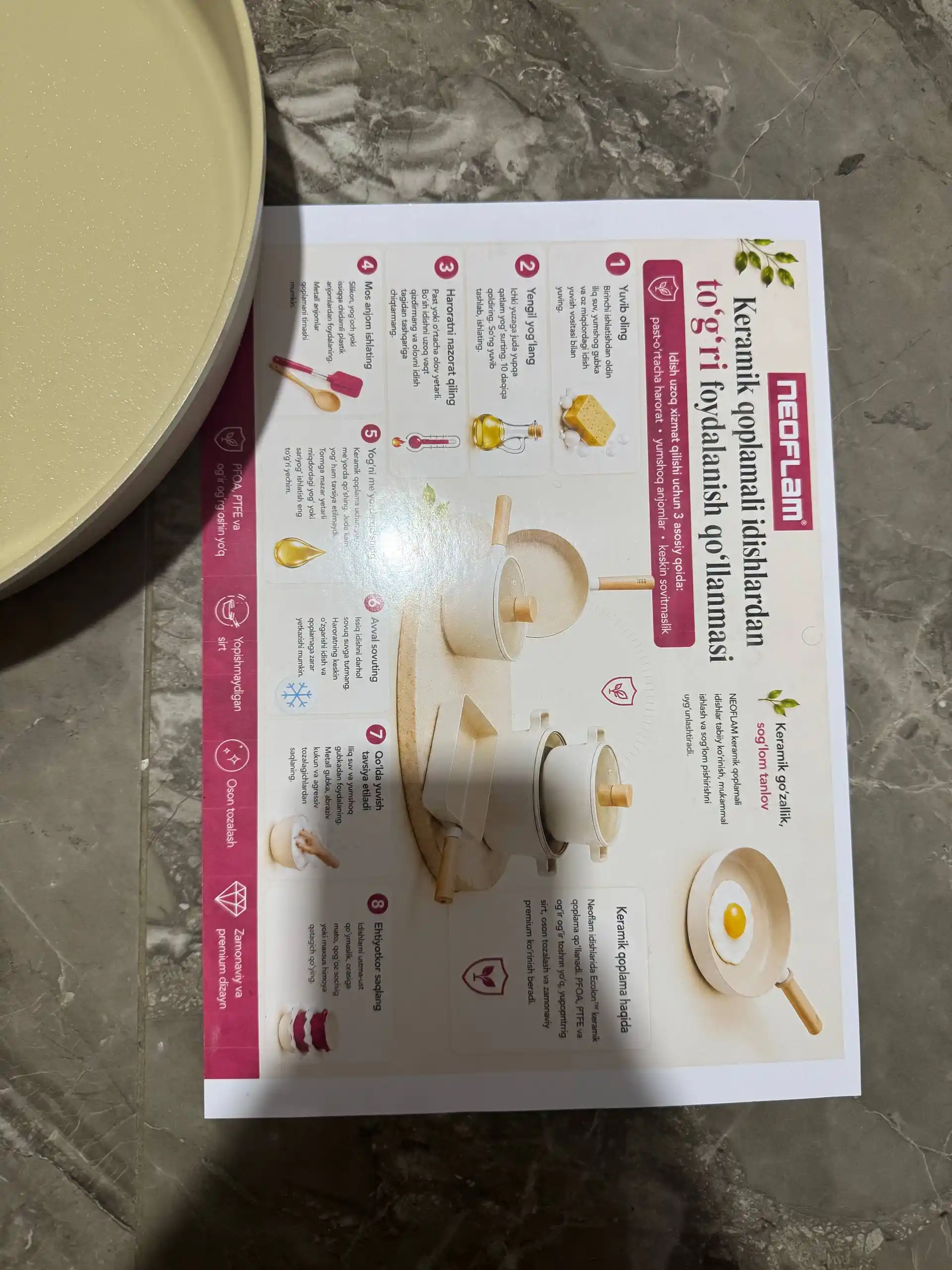 NEOFLAM FIKA Quyma alyuminiy tovalar to‘plami 24–26 sm, induksion taglik, keramika qoplama