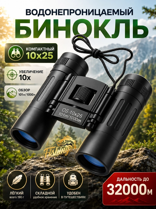 Бинокль профессиональный мощный туристический - 