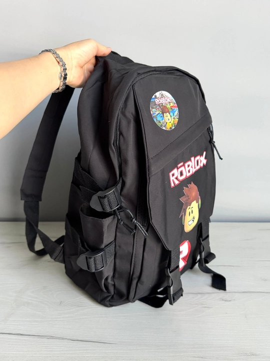 Roblox printli maktab ryukzagi 42×28×13 sm, qora