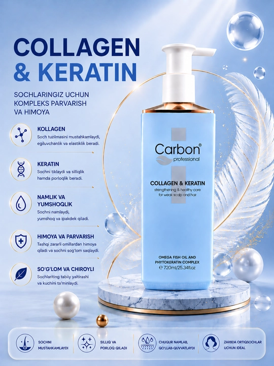 Soch uchun shampun Carbon 720 ml - 