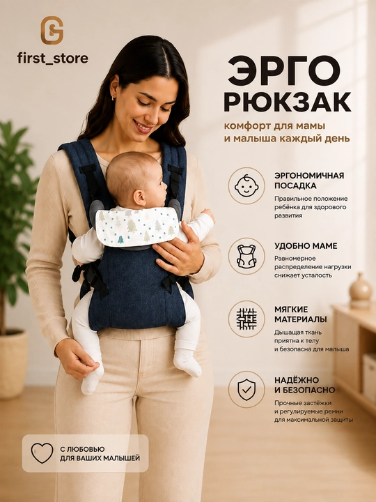 0-4 yoshli bolalar uchun ergonomik kenguru ryukzagi - 