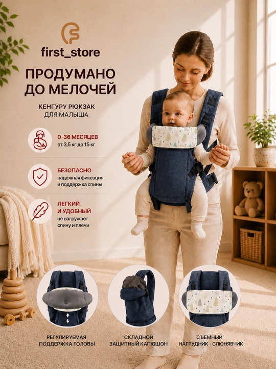 0-4 yoshli bolalar uchun ergonomik kenguru ryukzagi
