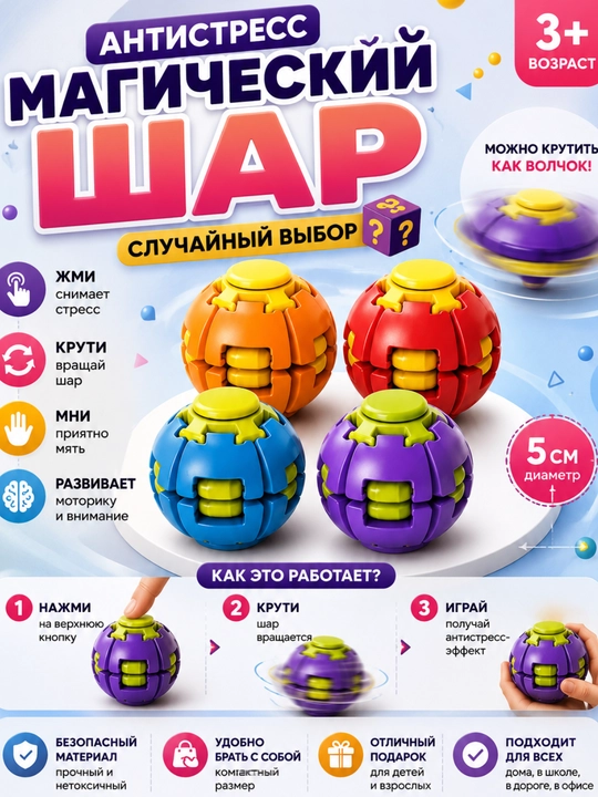 Anti-stress o‘yinchoqlar: yumshoq mantı, spinner - 