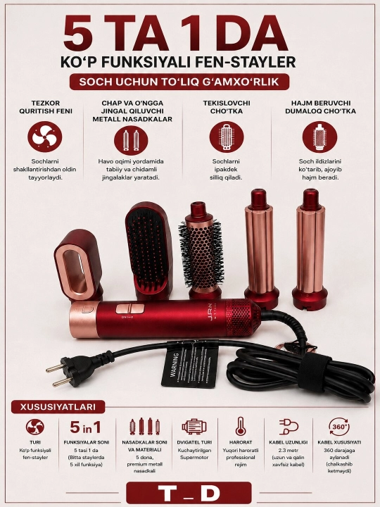 Dyson JRM multistayleri, "5 ta 1 da" dayson