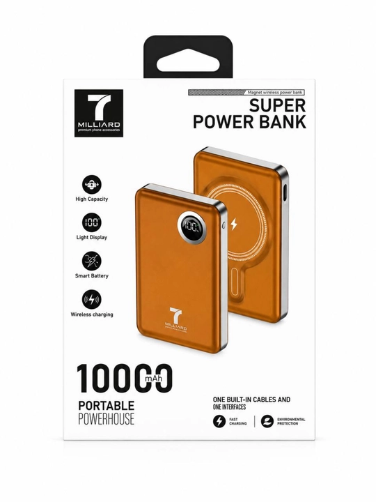7 MILLIARD Super Power Bank 10000 мА·ч — магнитный внешний аккумулятор
