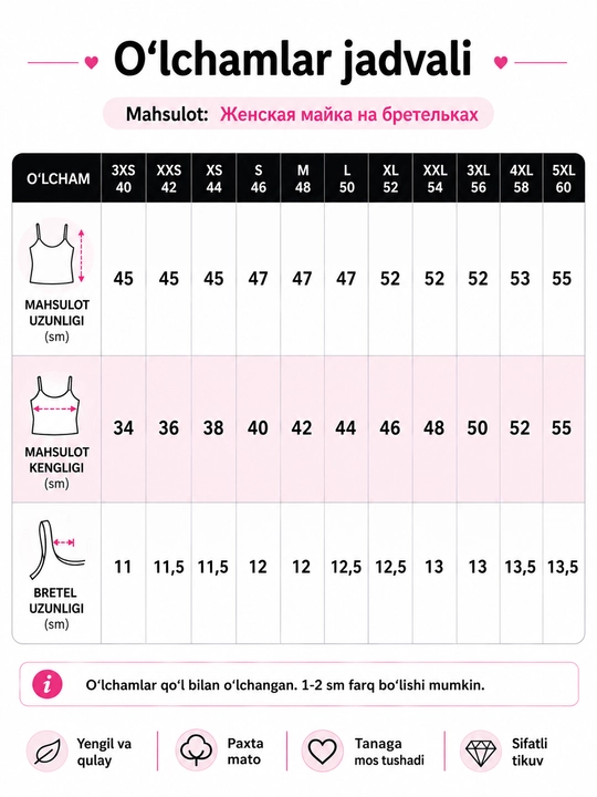 Женская хлопковая майка на тонких бретелях