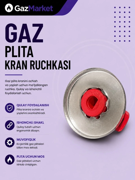 Gaz plita kran ruchkasi / Gaz plitasi uchun tugmacha (ruchka)