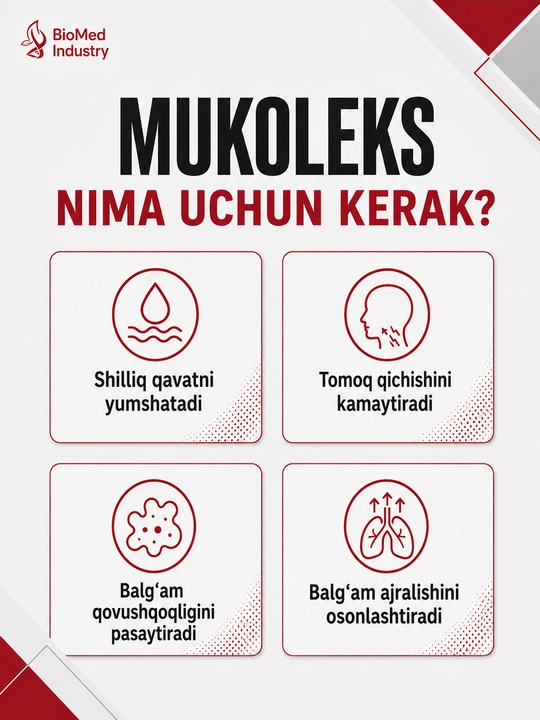 Mukoleks — Tabiiy balg‘am ko‘chiruvchi sirop, 150 ml