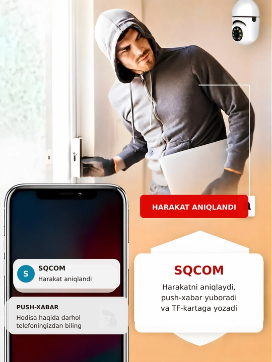 Беспроводная Wi-Fi камера наблюдения, для дома Full HD, с 2 камерами