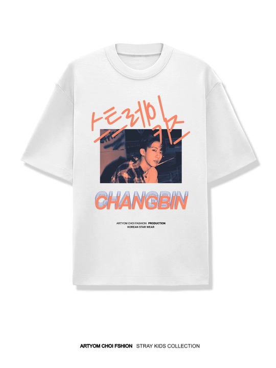 Футболка K-POP STRAY KIDS CHANGBIN by ARTYOM CHOI, oversize - 