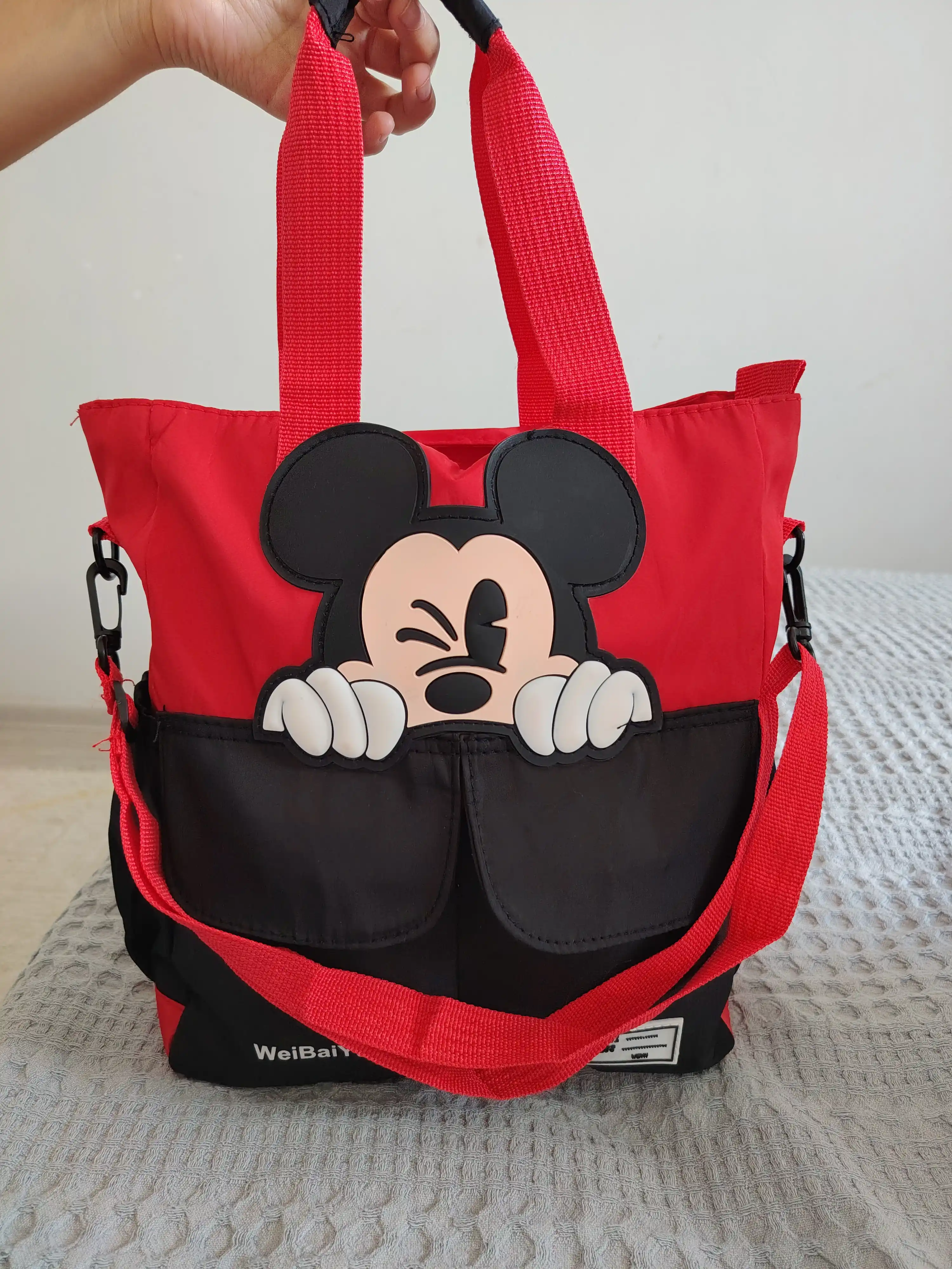 Сумка с принтом Disney Mickey Minnie Mouse, большая, вместительная, детская сумка