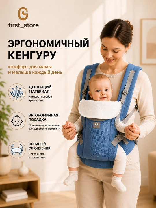 0-4 yoshli bolalar uchun ergonomik kenguru ryukzagi - 
