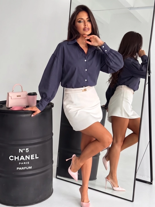 Rubashka ayollar oversize, katta o‘lchamlar XL–5XL, keng yengli — ELLY FASHION