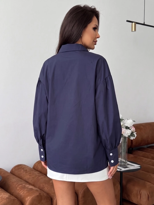 Rubashka ayollar oversize, katta o‘lchamlar XL–5XL, keng yengli — ELLY FASHION