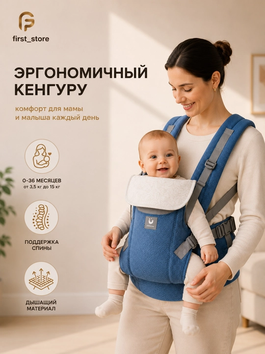 0-4 yoshli bolalar uchun ergonomik kenguru ryukzagi