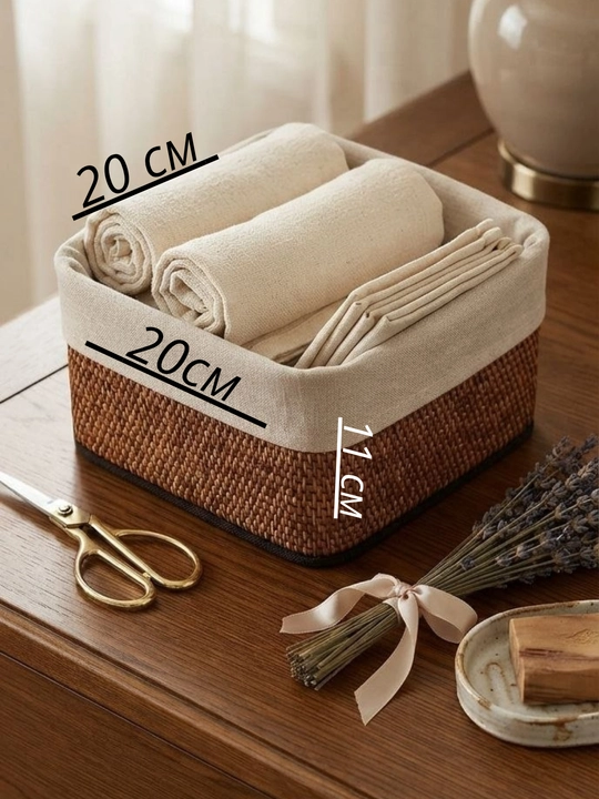 Rattan uslubidagi saqlash savati – organizer to‘plami